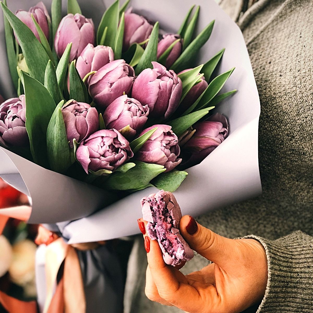 dusty rose tulips