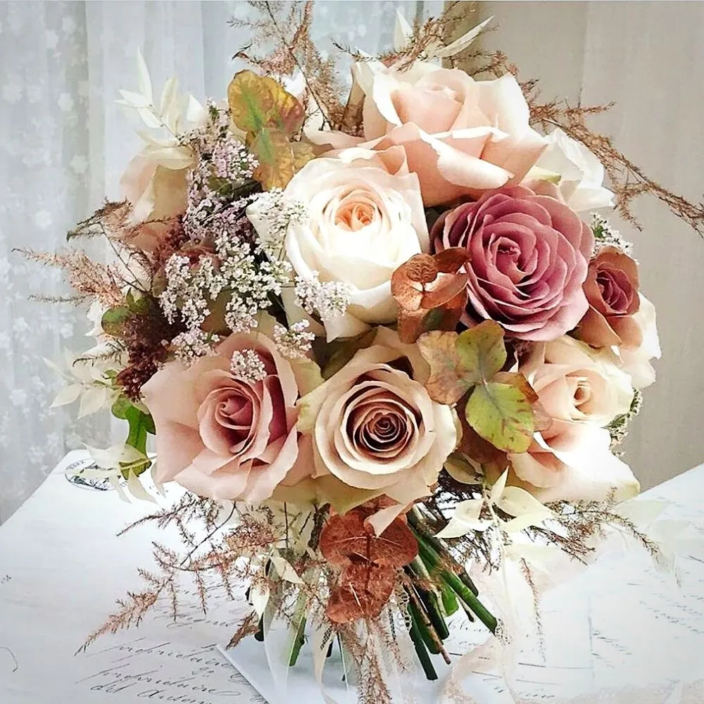 A bouquet of dusty rose flowers Small Featured Img