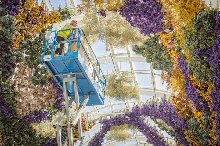 The Queen of Suspended Florals Strikes Again With a Canopy of Flowers Melbourne Australia