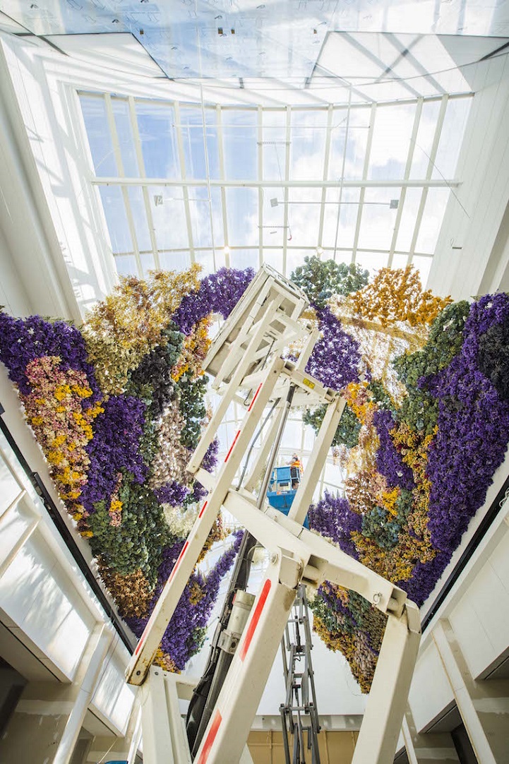 The Queen of Suspended Florals Strikes Again With a Canopy of Flowers Rebecca Louise Law