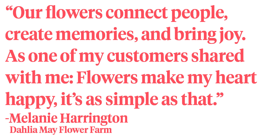 Dahlia May Flower Farm Melanie Harrington quote