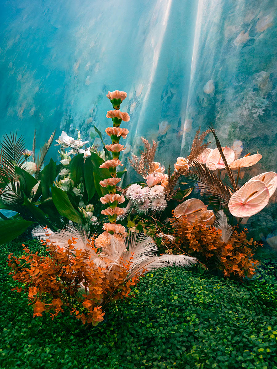 Underwater floral design by Ashley Rodriguez
