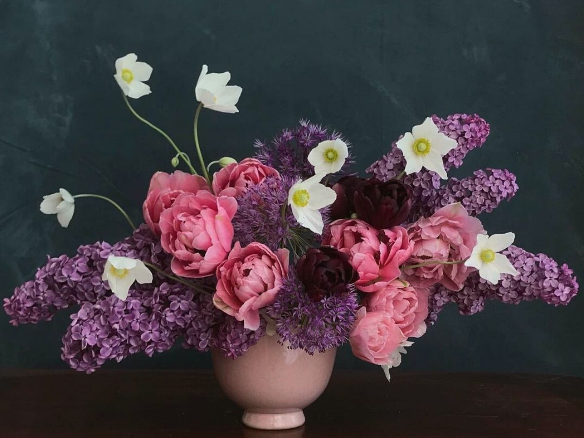 Floral arrangements with flowers from Beckys garden