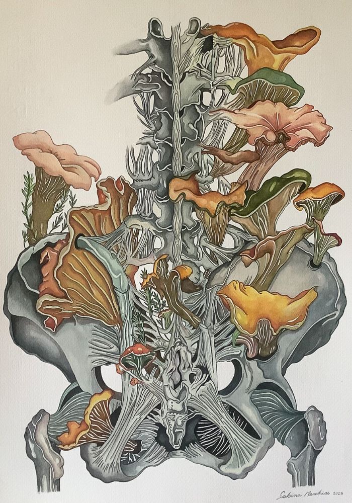 Sabina Meschisi and her Mushroom Painting