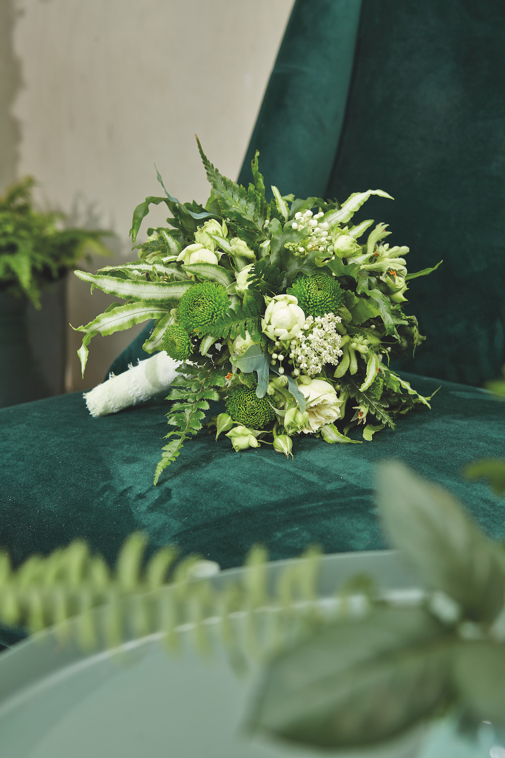 The Green Wedding by BLOOM's green wedding bouquet