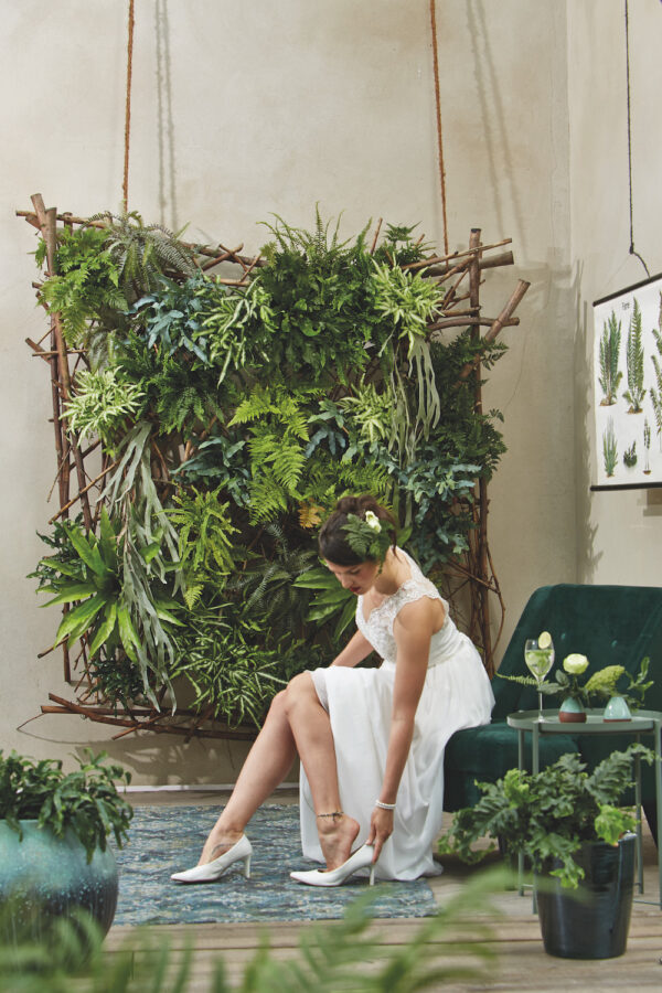 The Green Wedding by BLOOM's green wall installation