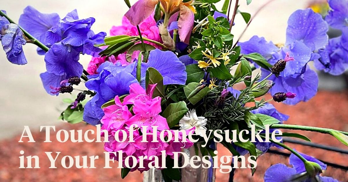 Floral arrangement with honeysuckle flowers