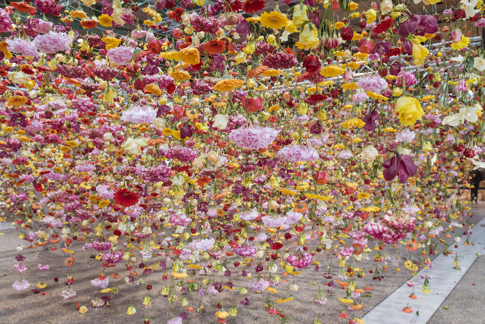 Spring Garden Installation Features 30,000 Flowers Suspended in Mid-Air Rebecca Louise Law