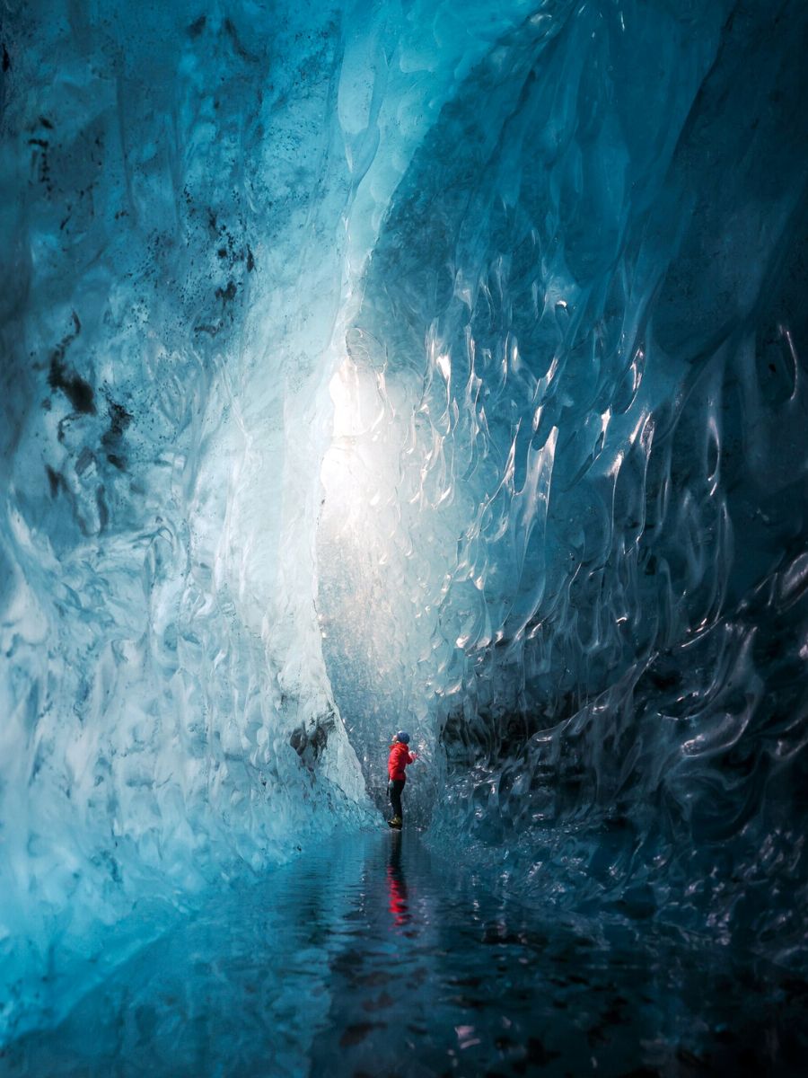 Ryan Newburn photographs inside of glaciers