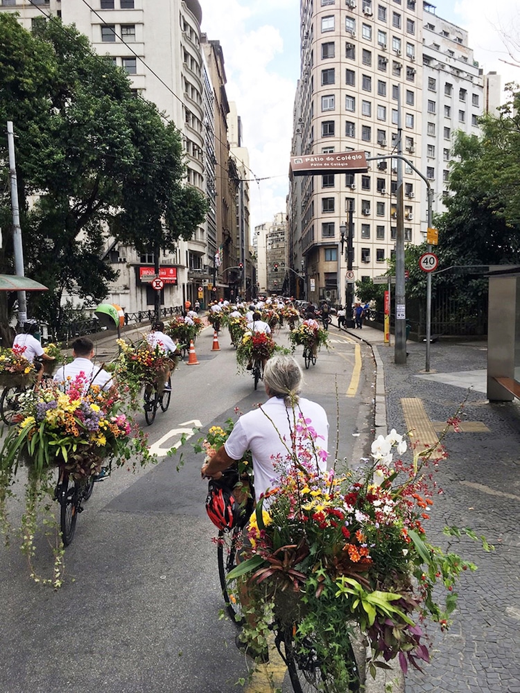 Azuma Makoto's Flower Messenger Bicycles Take Over São Paulo Floral Installation