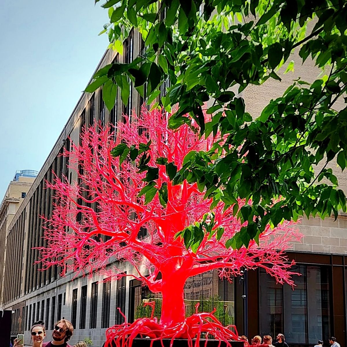 Pamela Rosenkranz’s Lucent Pink Tree Artwork in New York