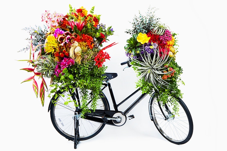 Azuma Makoto's Flower Messenger Bicycles Take Over São Paulo Floral Installation Bicycle