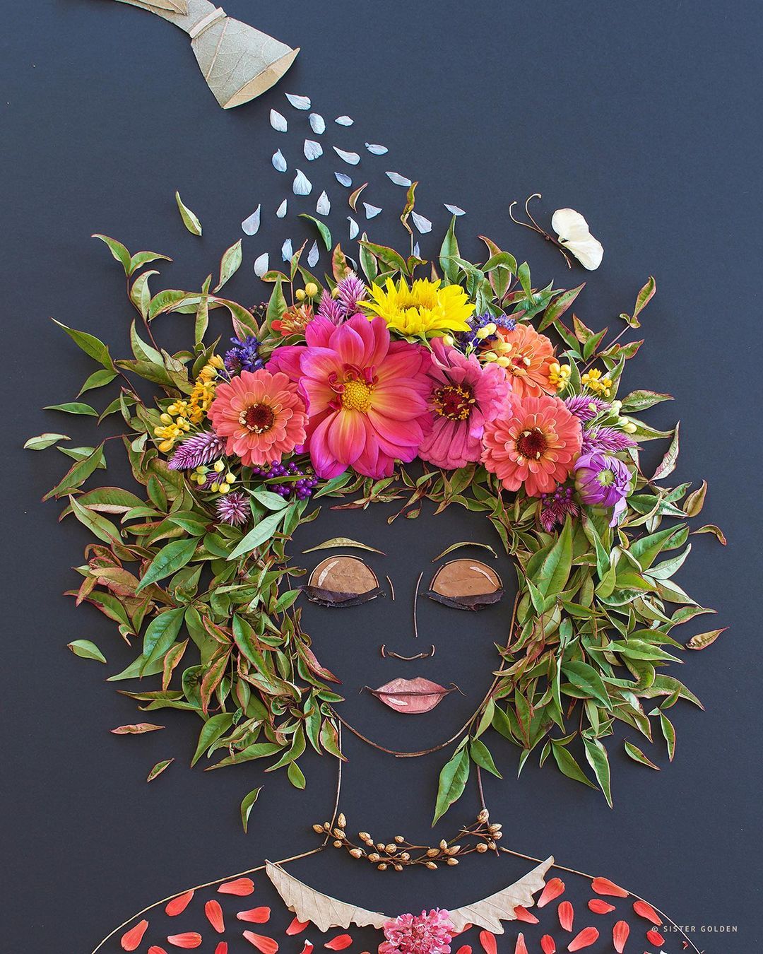 Blossoms and Twigs Are Turned Into Stunning Floral Compositions Flower Face