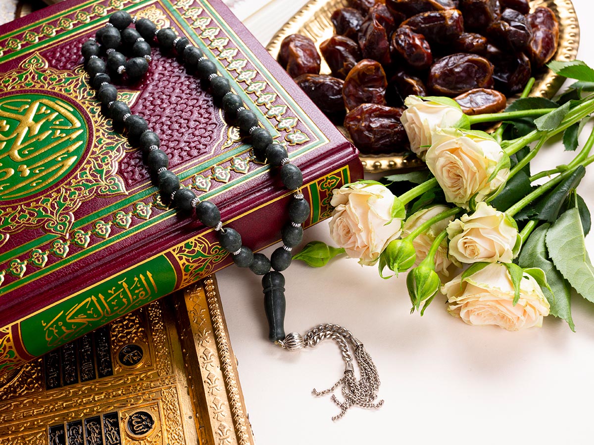 Quran with roses