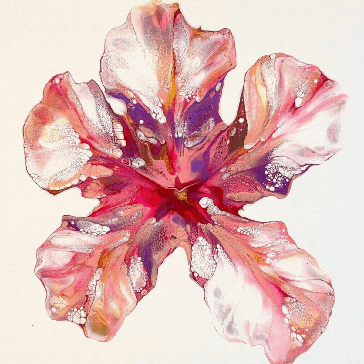 Flower Paintings Brought to Life With a Blow Dryer by Kara Sargent - Art