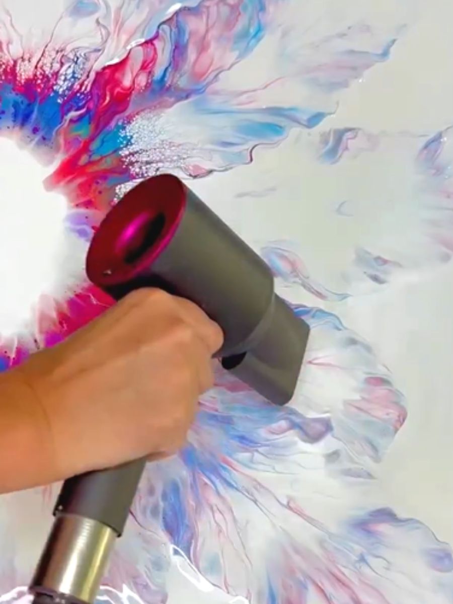 Flower Paintings Brought to Life With a Blow Dryer by Kara Sargent