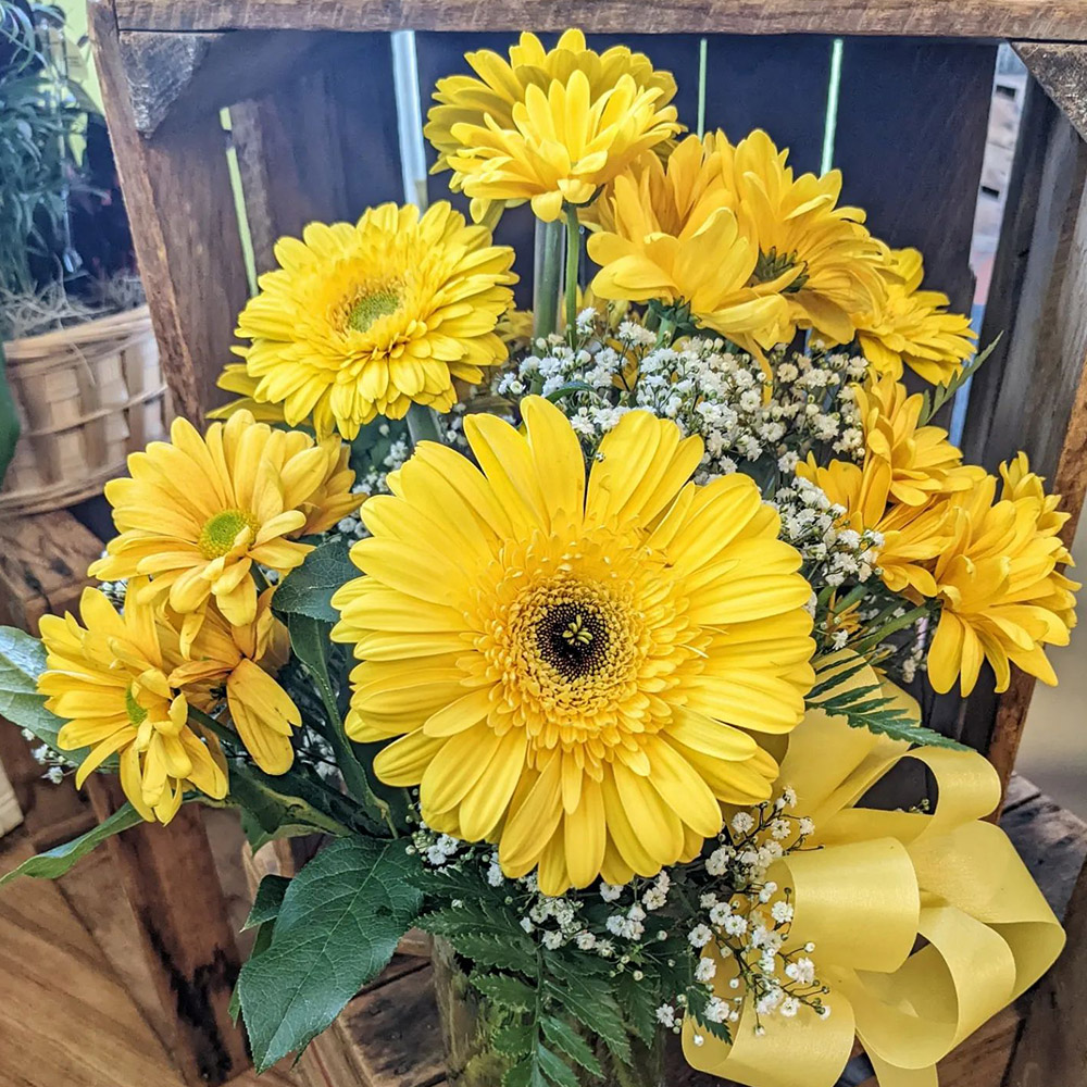 Bouquet with yellow gerberas