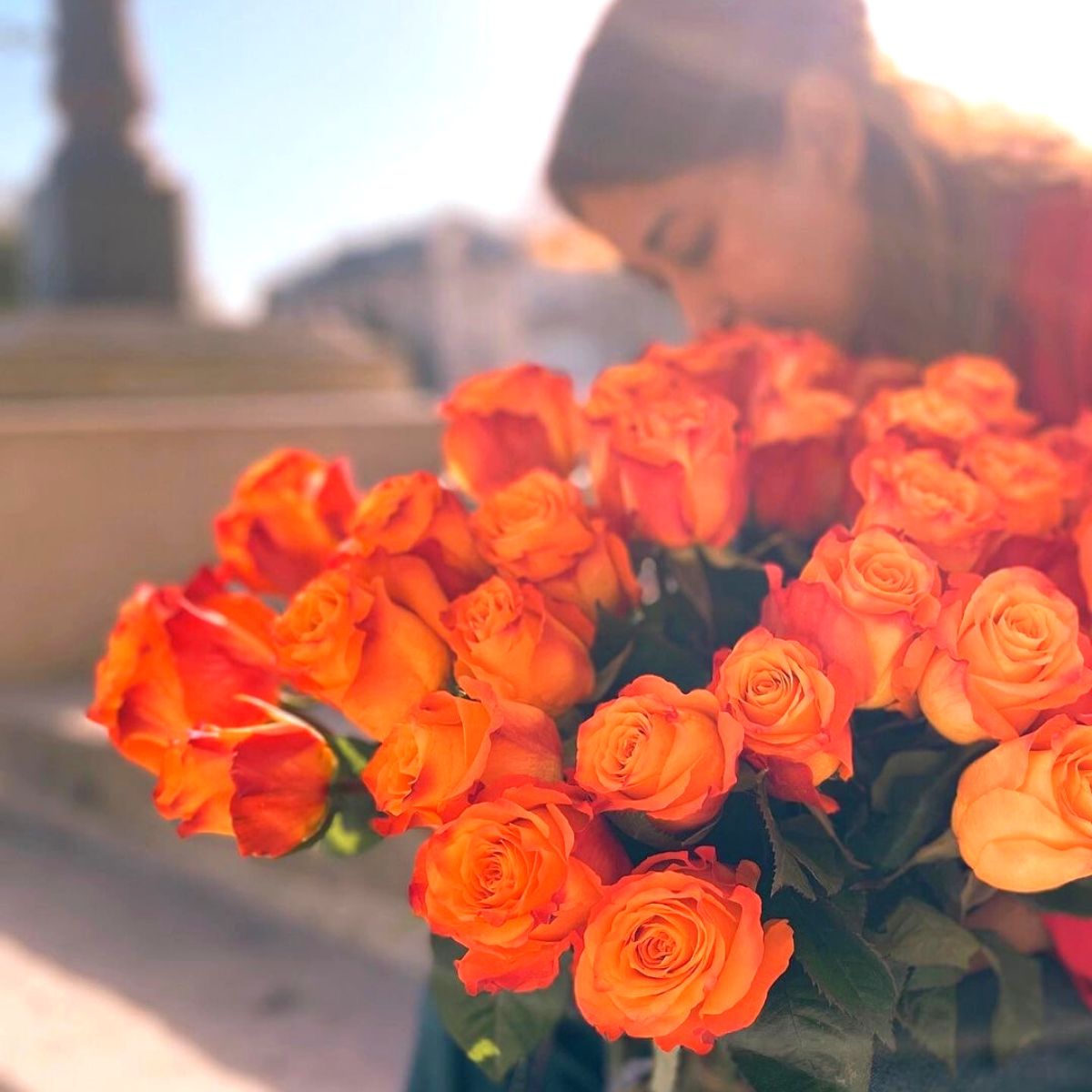 Louise Barradis creation with orange rose fire Louise Barradis creation with orange rose fire