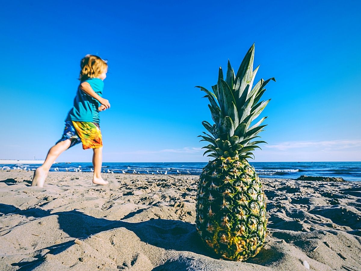 International Pineapple Day pineapple on a sandy beach
