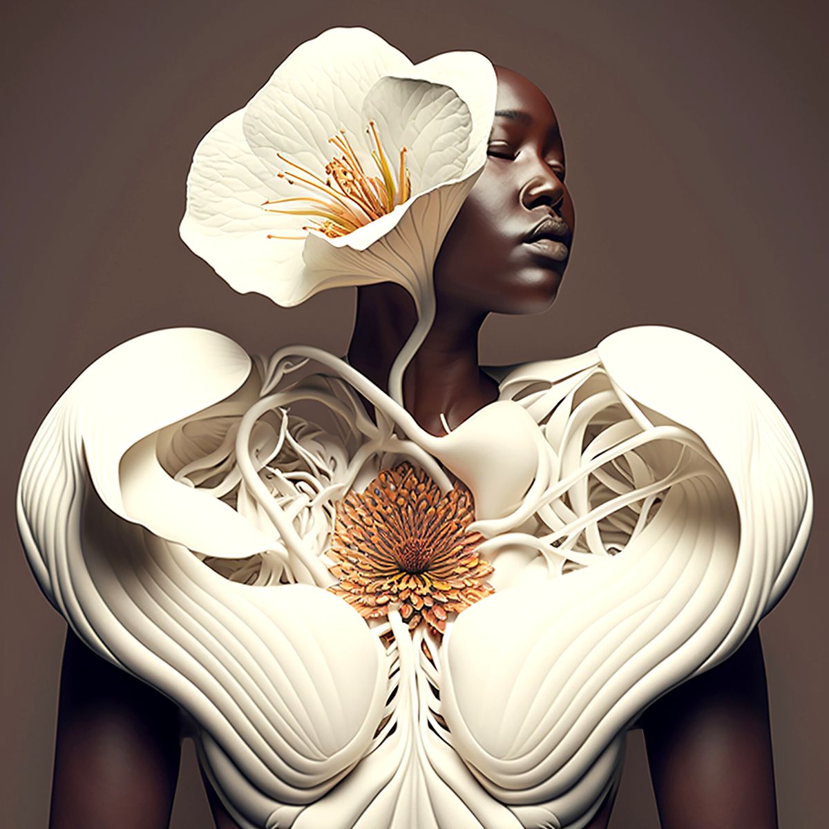 Alina Gross Creates Flower Fashion Through Artificial Intelligence - Art