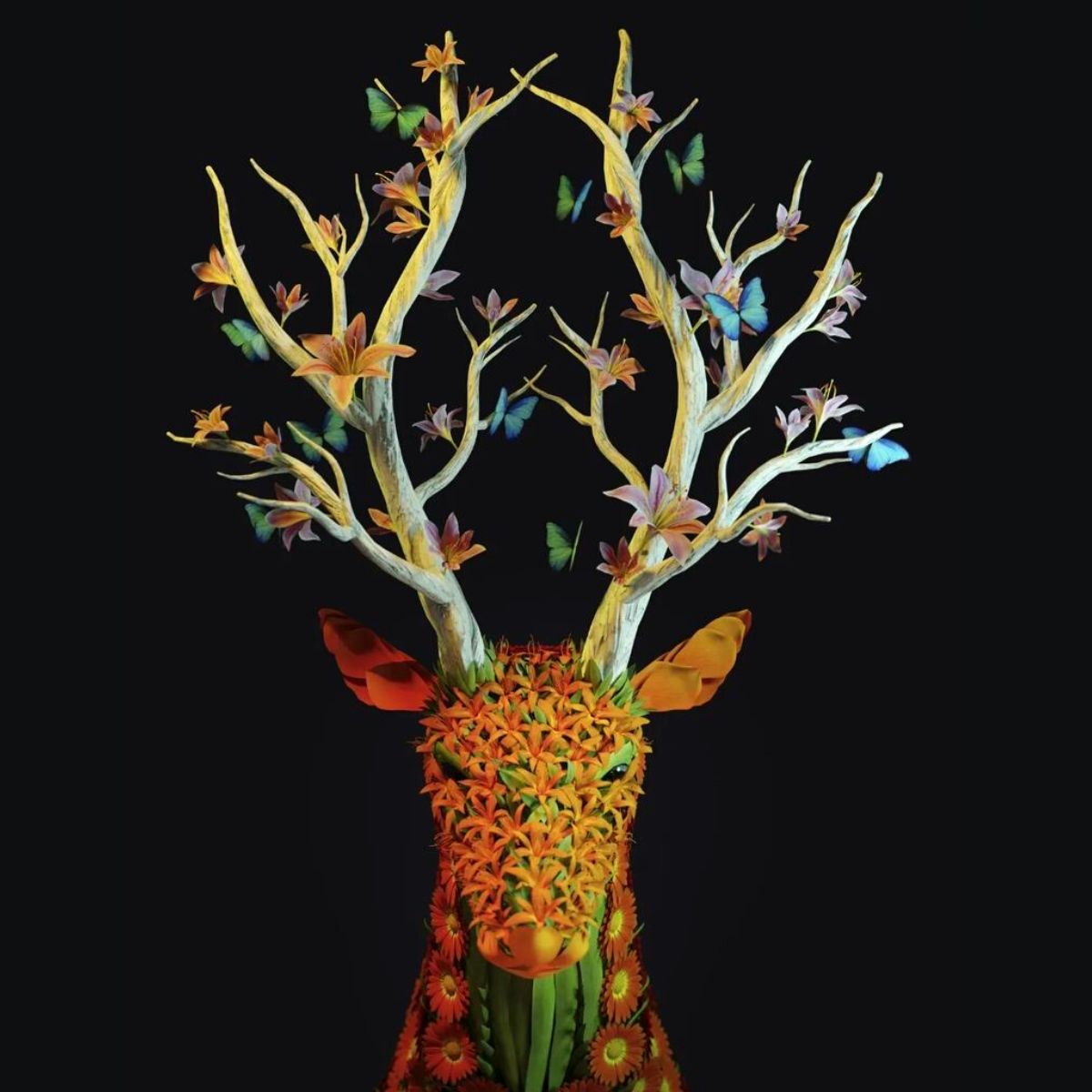 Reikan Creations - Deer made of flowers