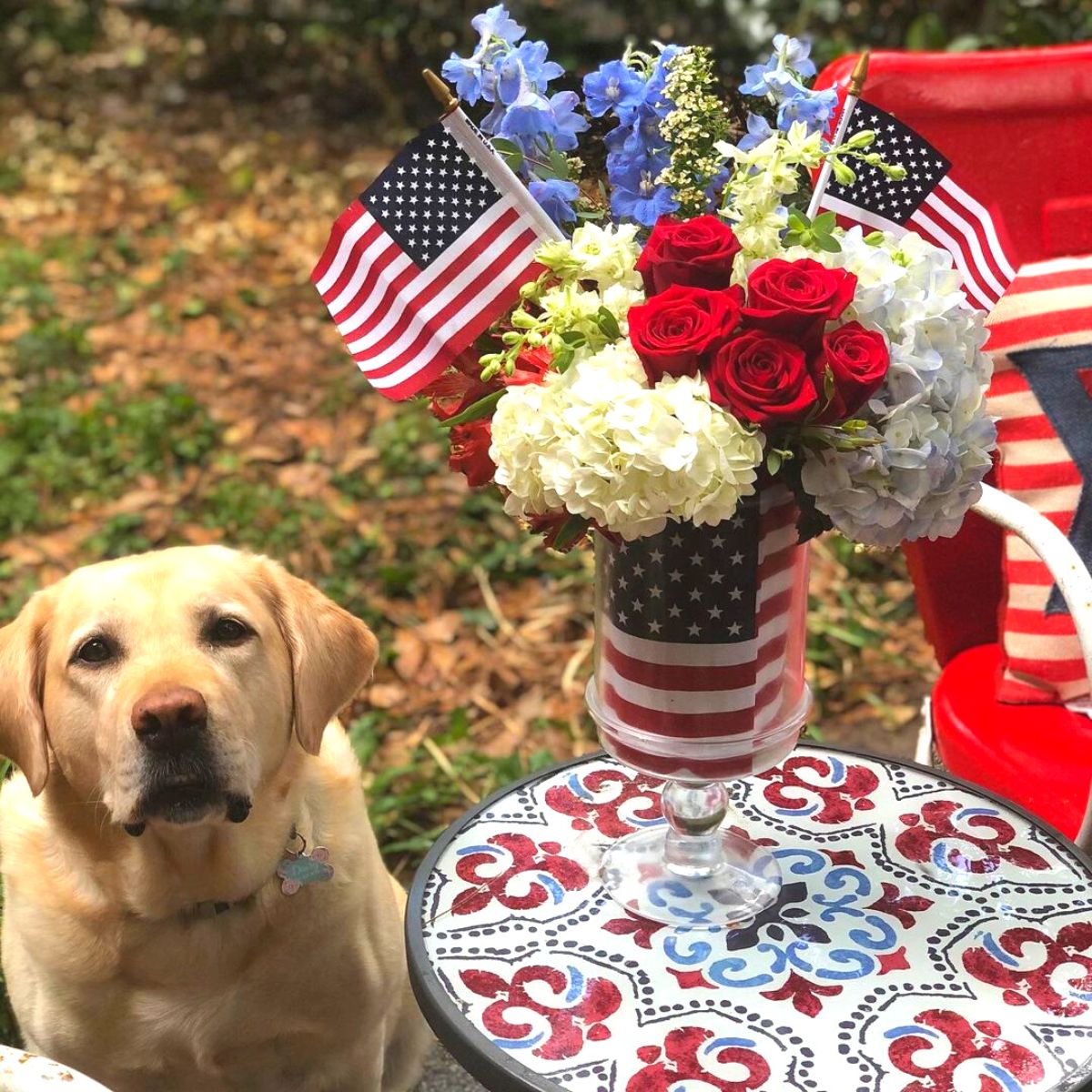 Red roses are popular Fourth of July flowers