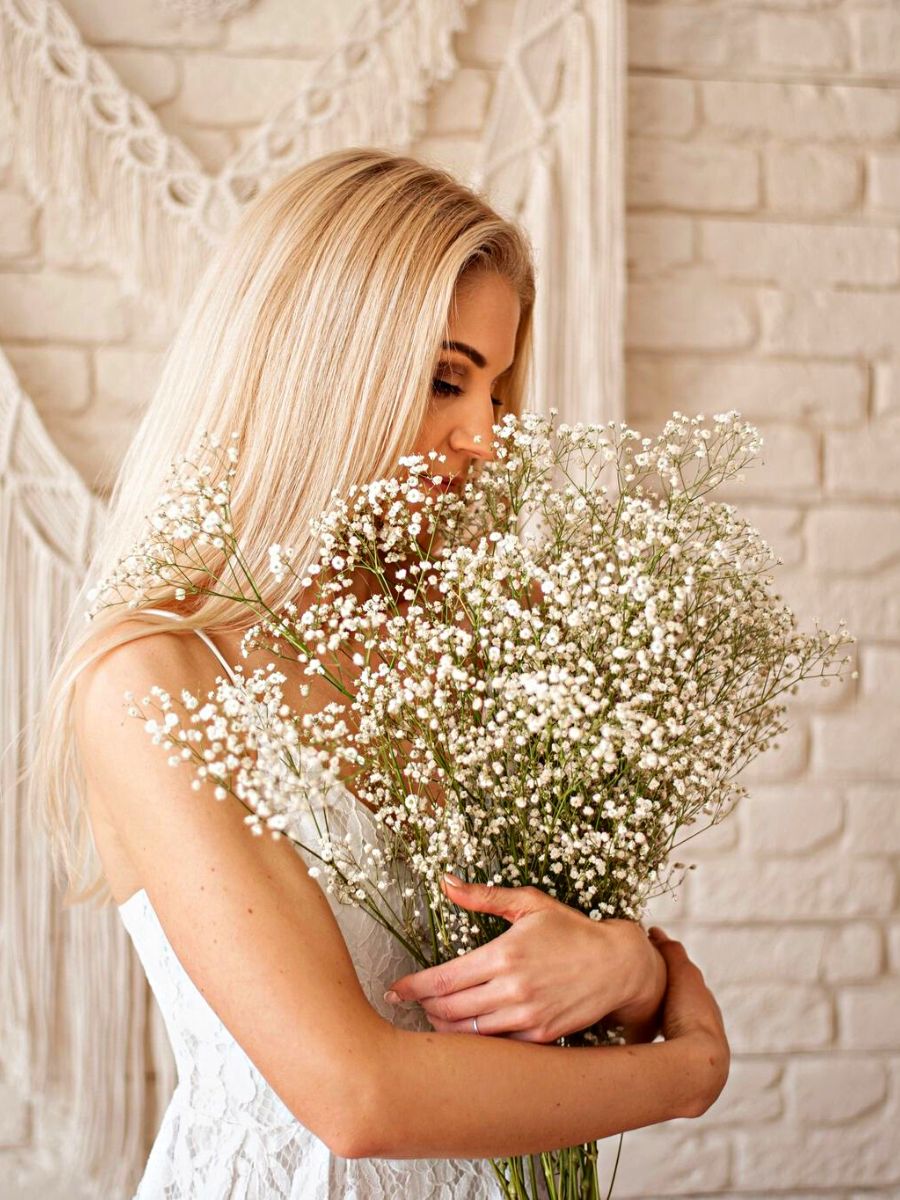 Silkify Long Stemmed Gypsophila Bouquet Vibrant Faux Babys Breath