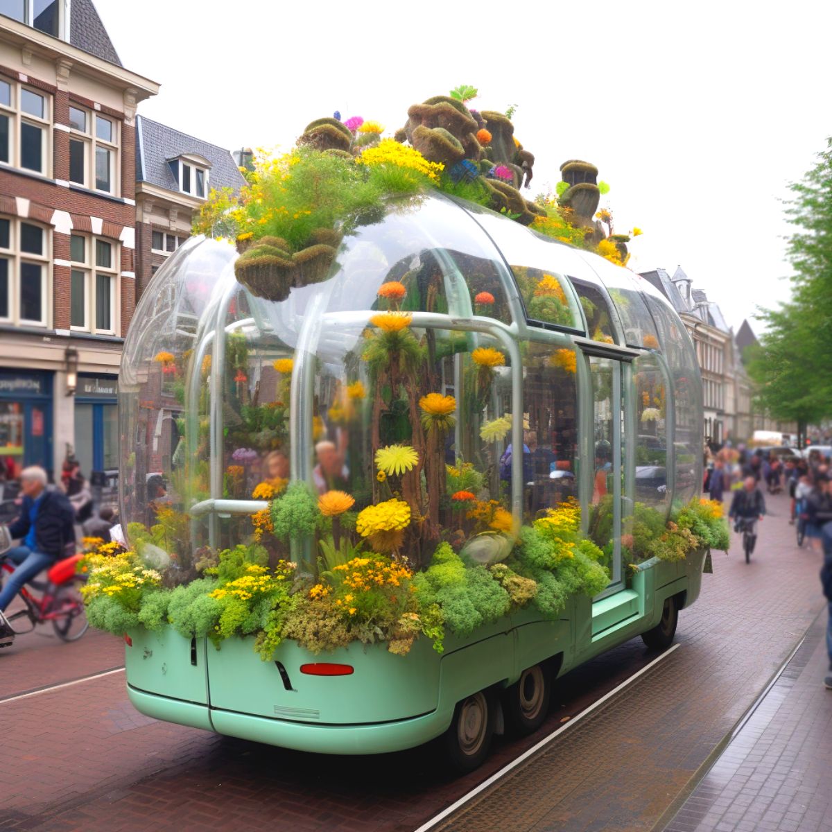Creative and colorful greenhouse bus AI by Emilio Alarcon