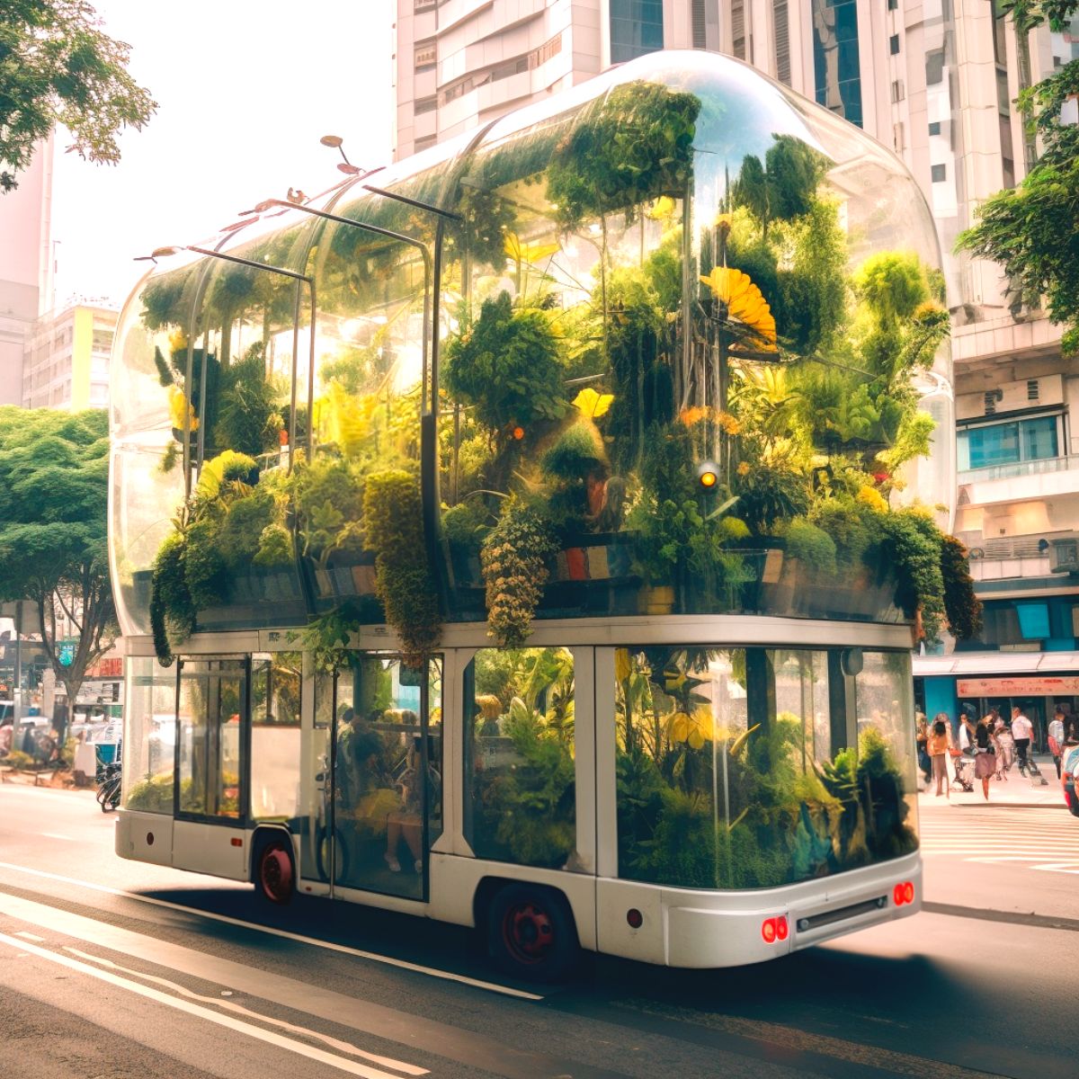 Goal of greenhouse buses is to purify air quality
