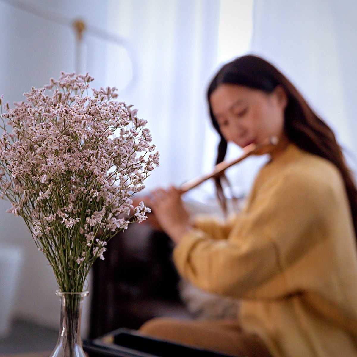 playing classical music for floral arrangements
