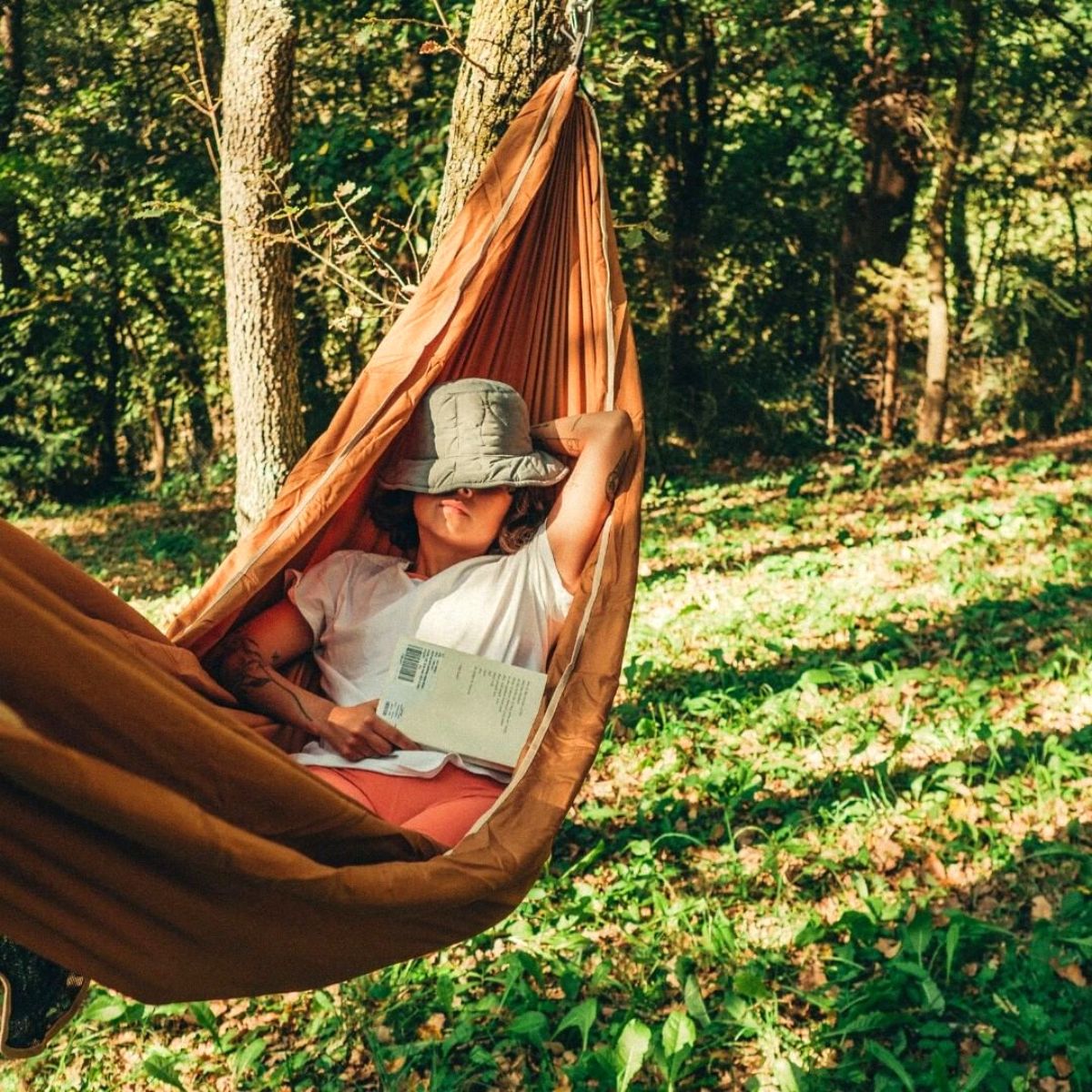 Relaxing on a hammock