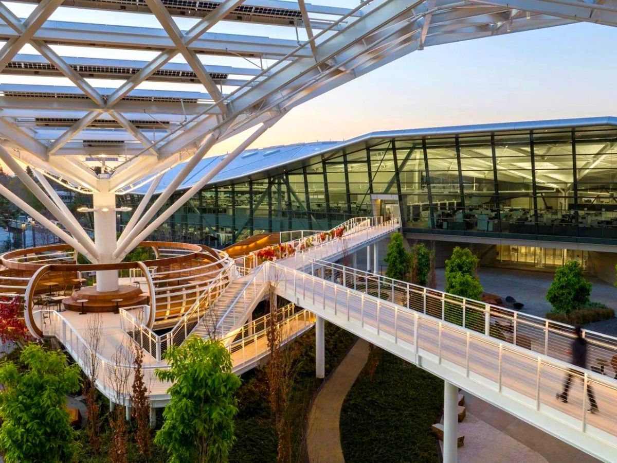 Closeup of indoor structure of tree trellis