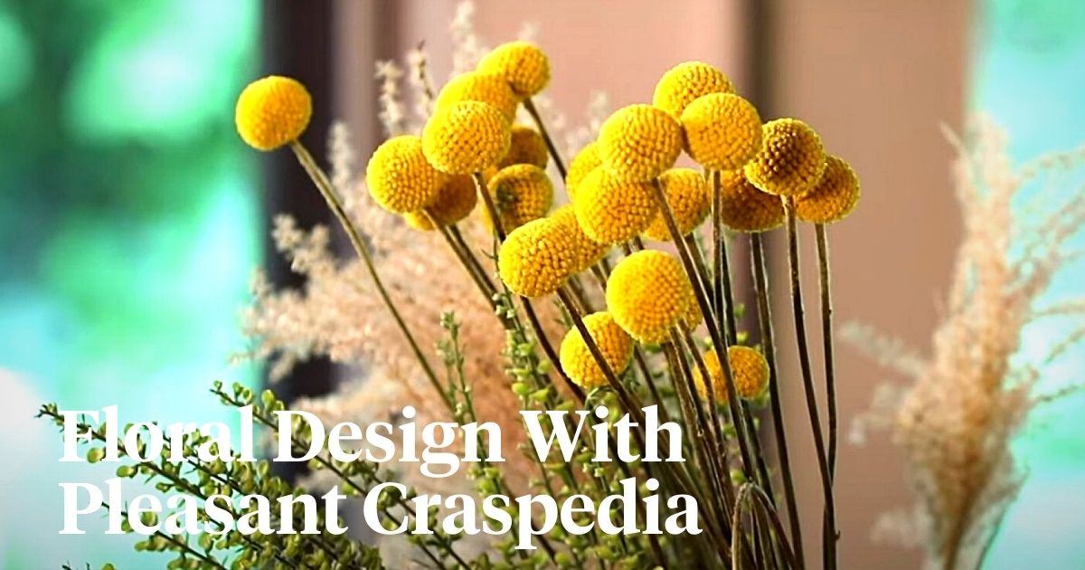 Craspedia Paintball™ Pop in a Woven In floral decoration