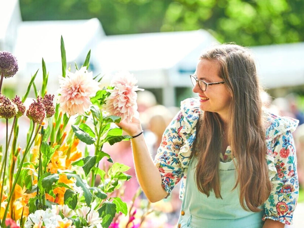 Happy visitors at the Rosemoor Garden flower show