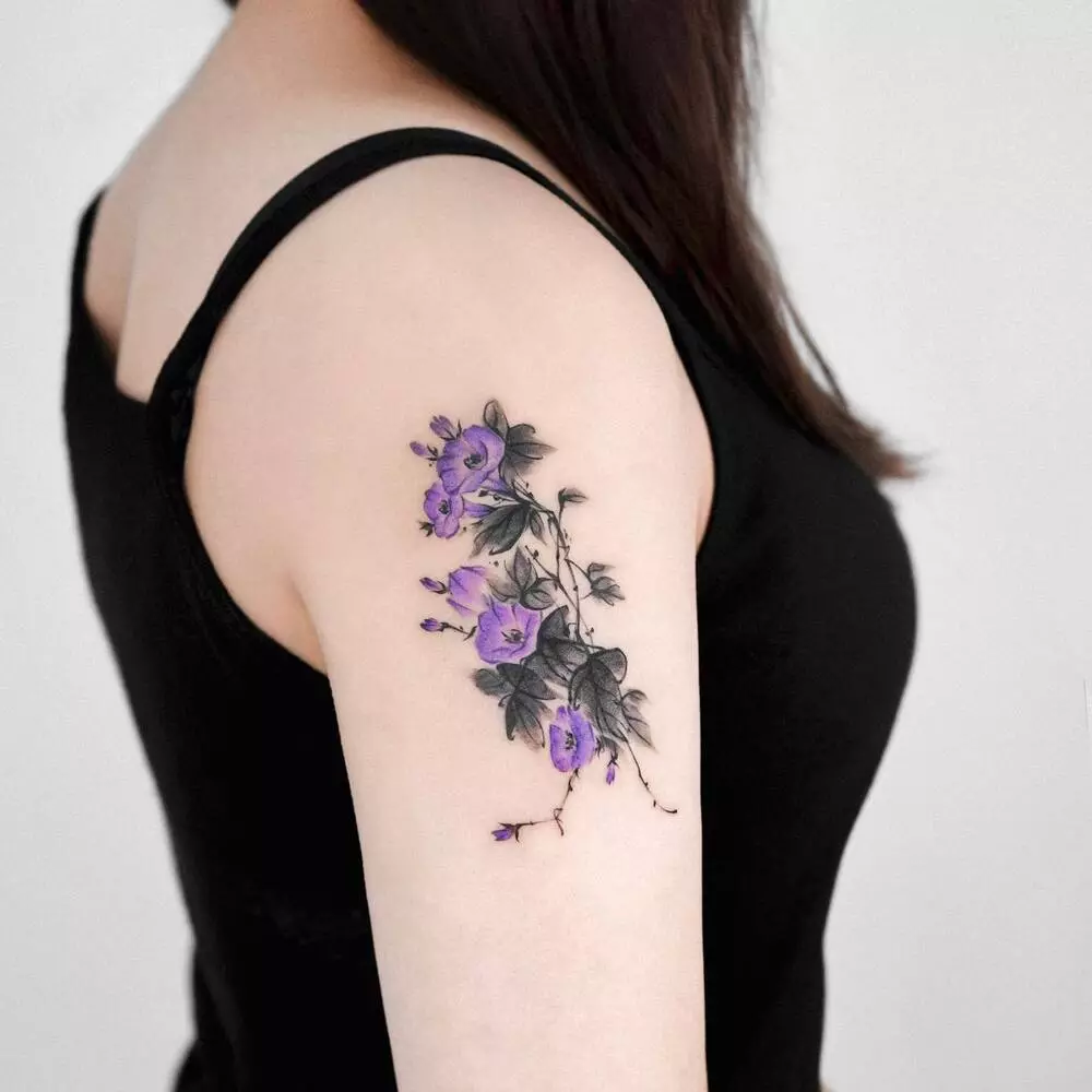 Tattoo uploaded by Tattoodo  Birth month flower tattoo by Tattoo Grain  TattooGrain larkspur birthmonthflowertattoos birthmonthflowers  flowertattoo flowers florals petals blooms leaves nature plant  birthmonth  Tattoodo