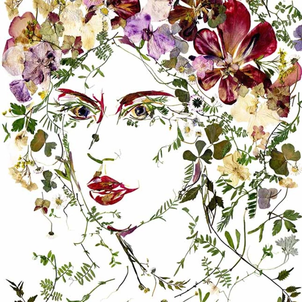 Beautiful lady flower art