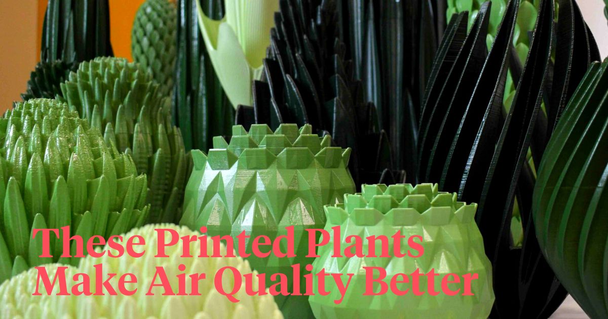 Air purifying 3D-printed plants