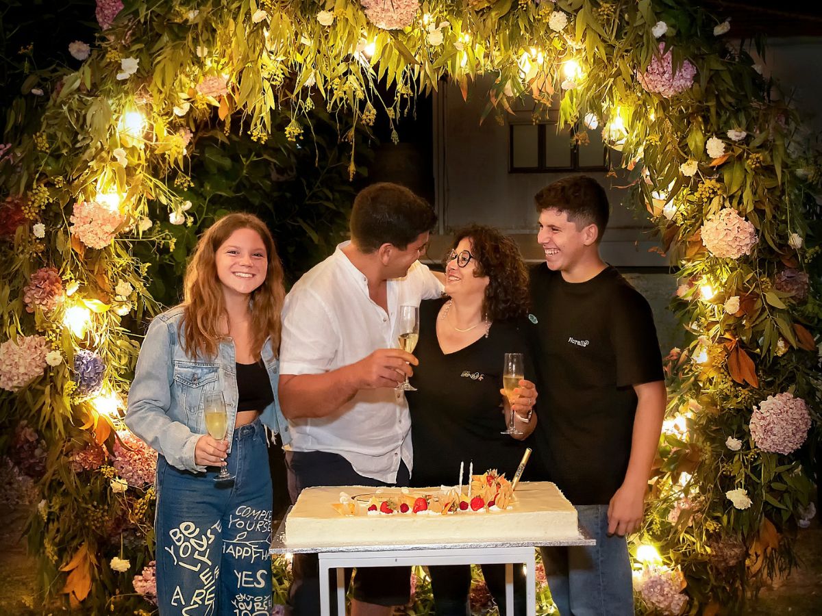 Emanuela Araujo and Her Family Celebrating 25 Years of Floristry