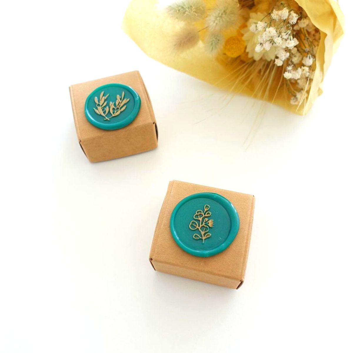 Floral wax seal designs for invitations and gifts
