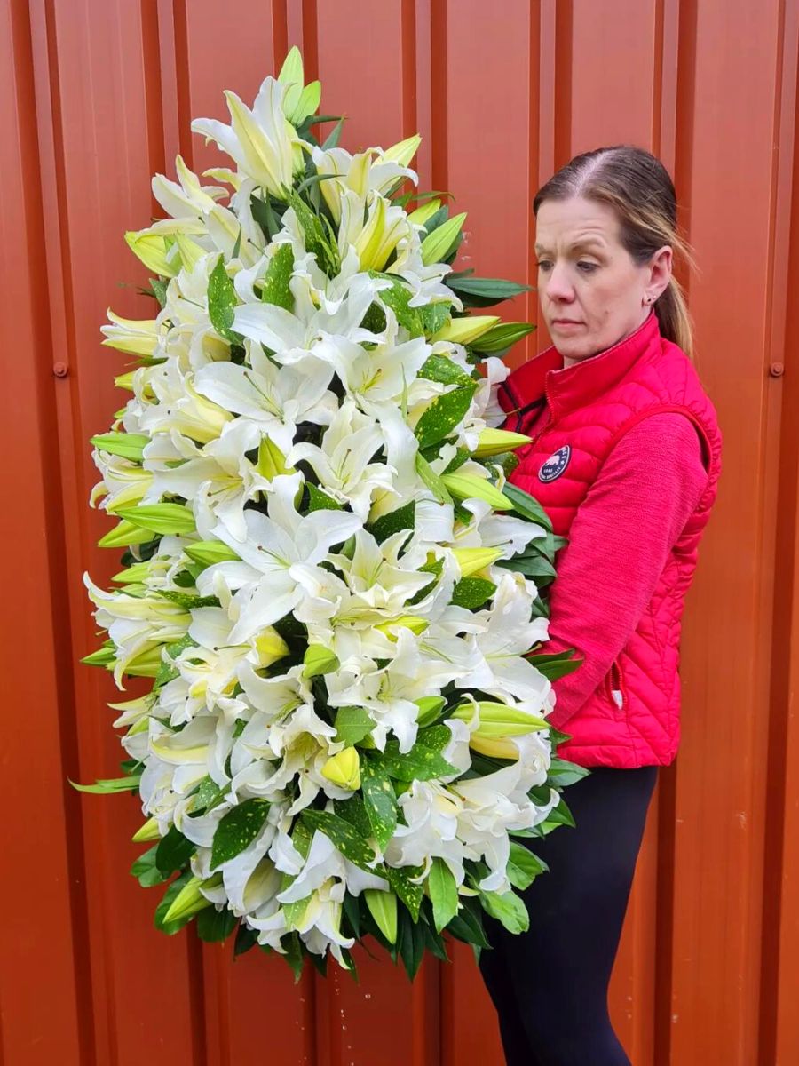 White lilies are very popular sympathy flowers