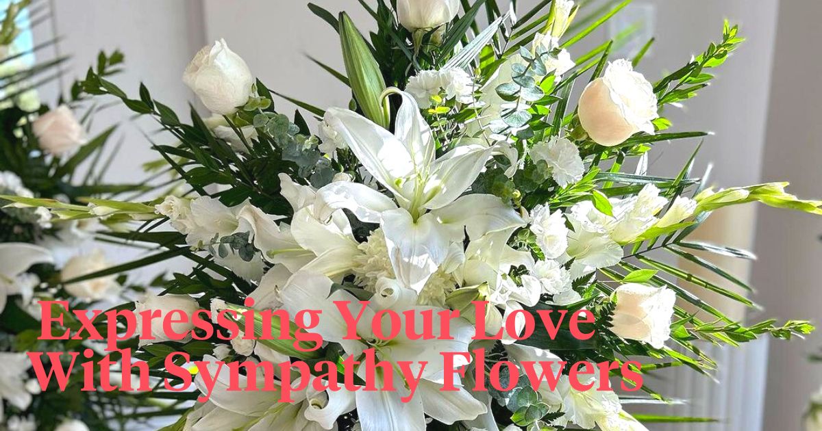White sympathy flower arrangement