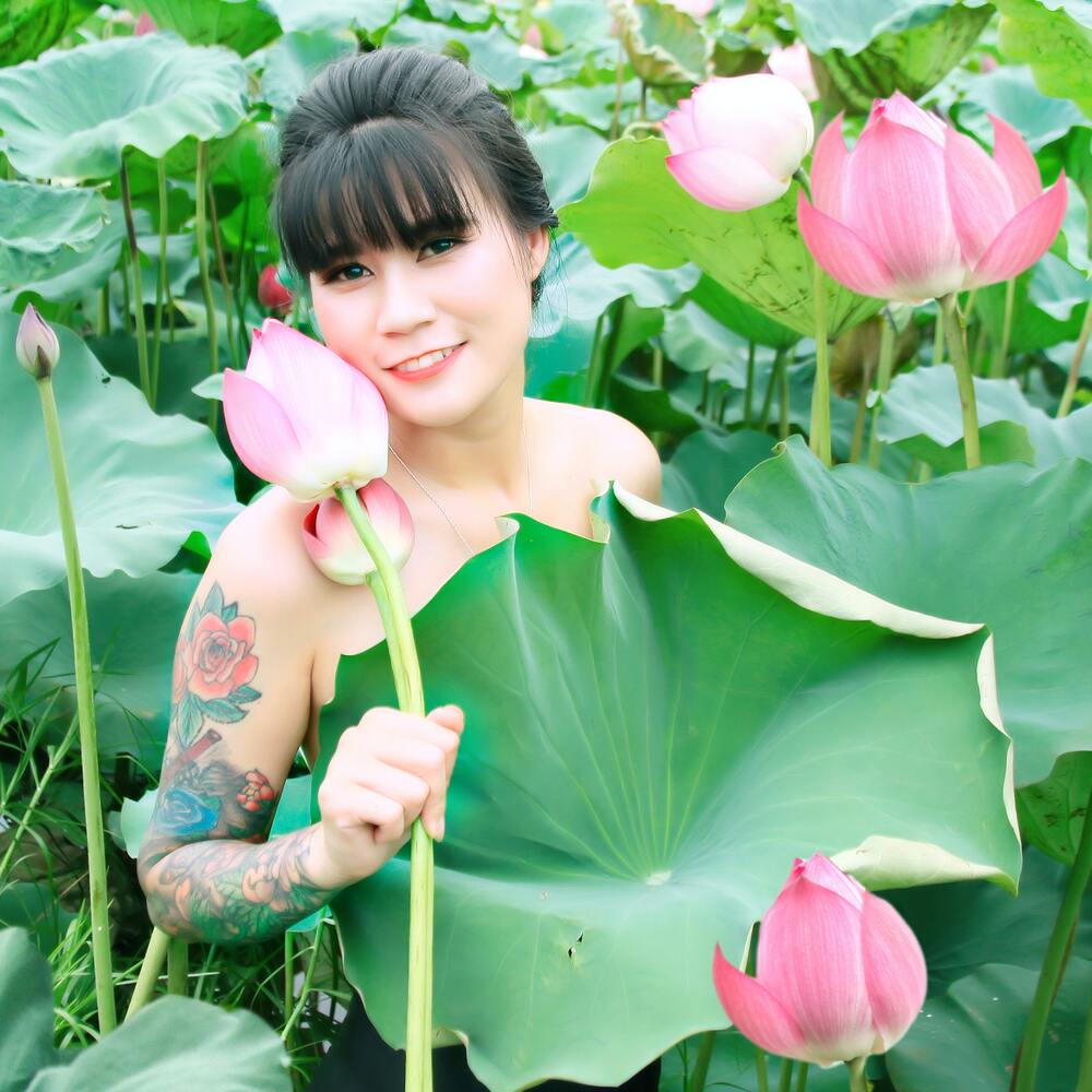 Girl at Lotus Garden