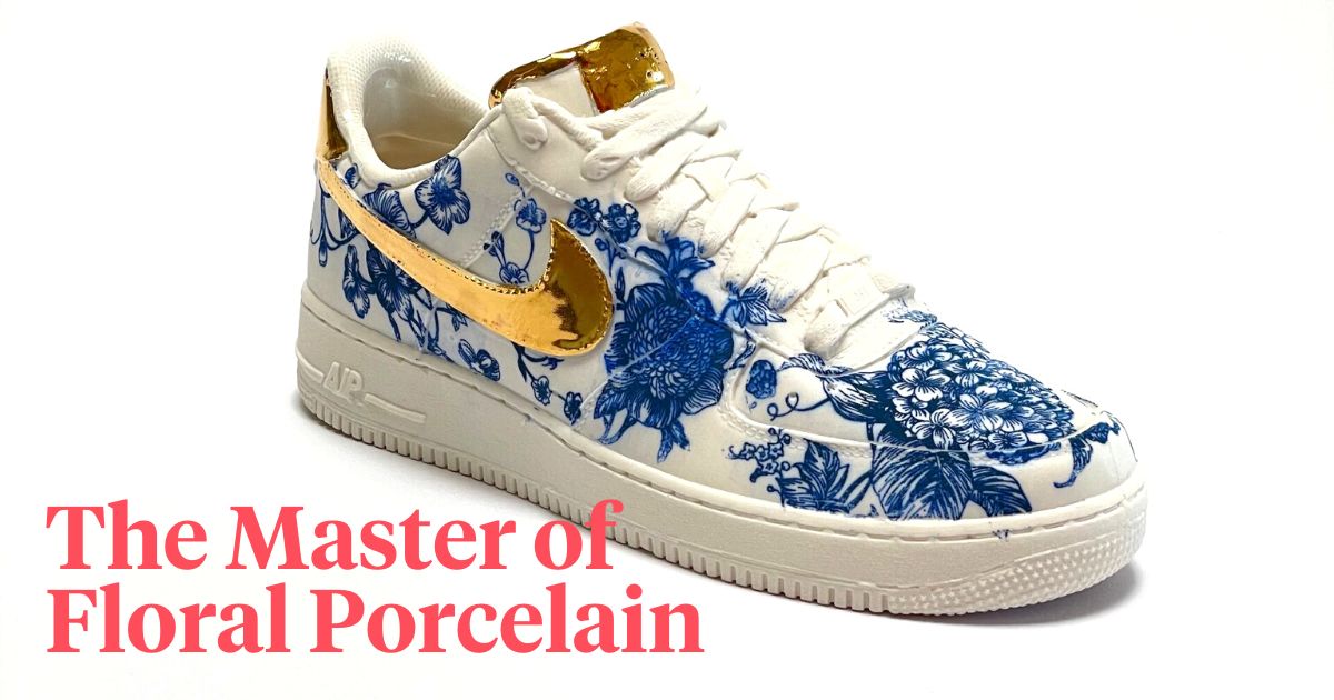 Flower porcelain shoes