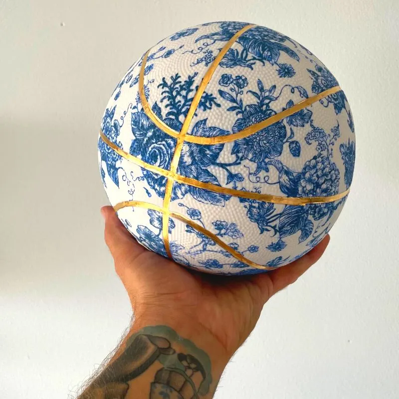 Flower porcelain basketball
