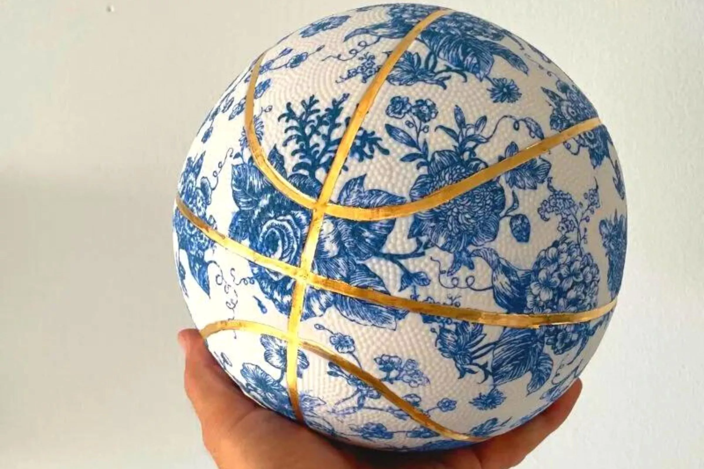 Flower porcelain basketball