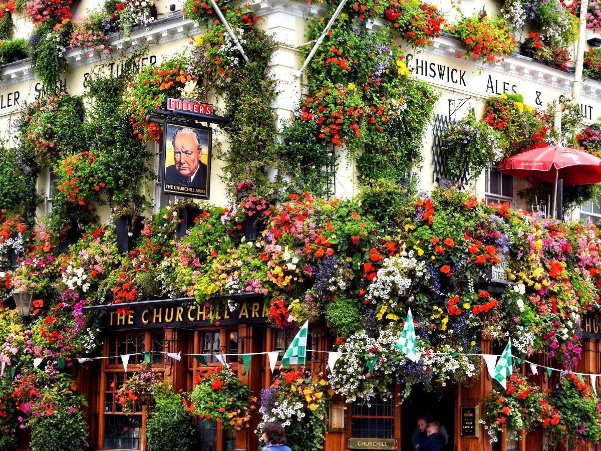The Churchill arms one of the eight most beautiful floral facades in London