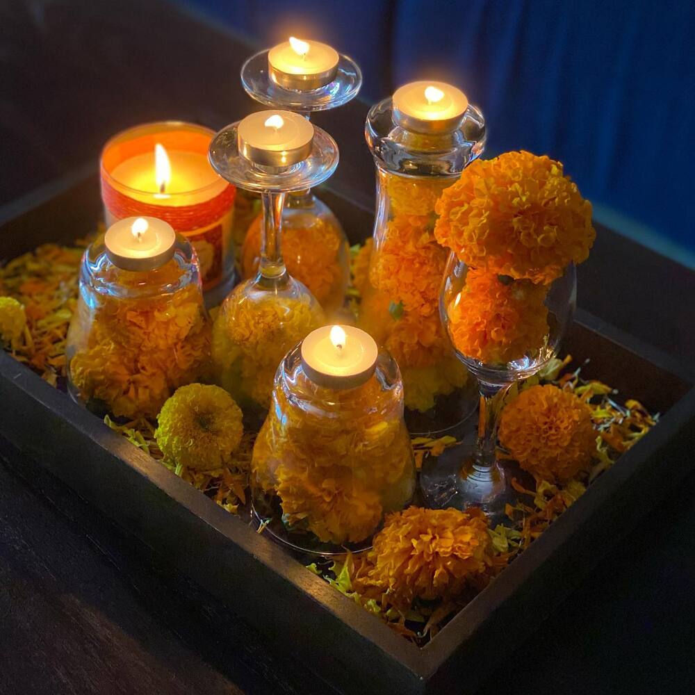 Diyas decoration on diwali