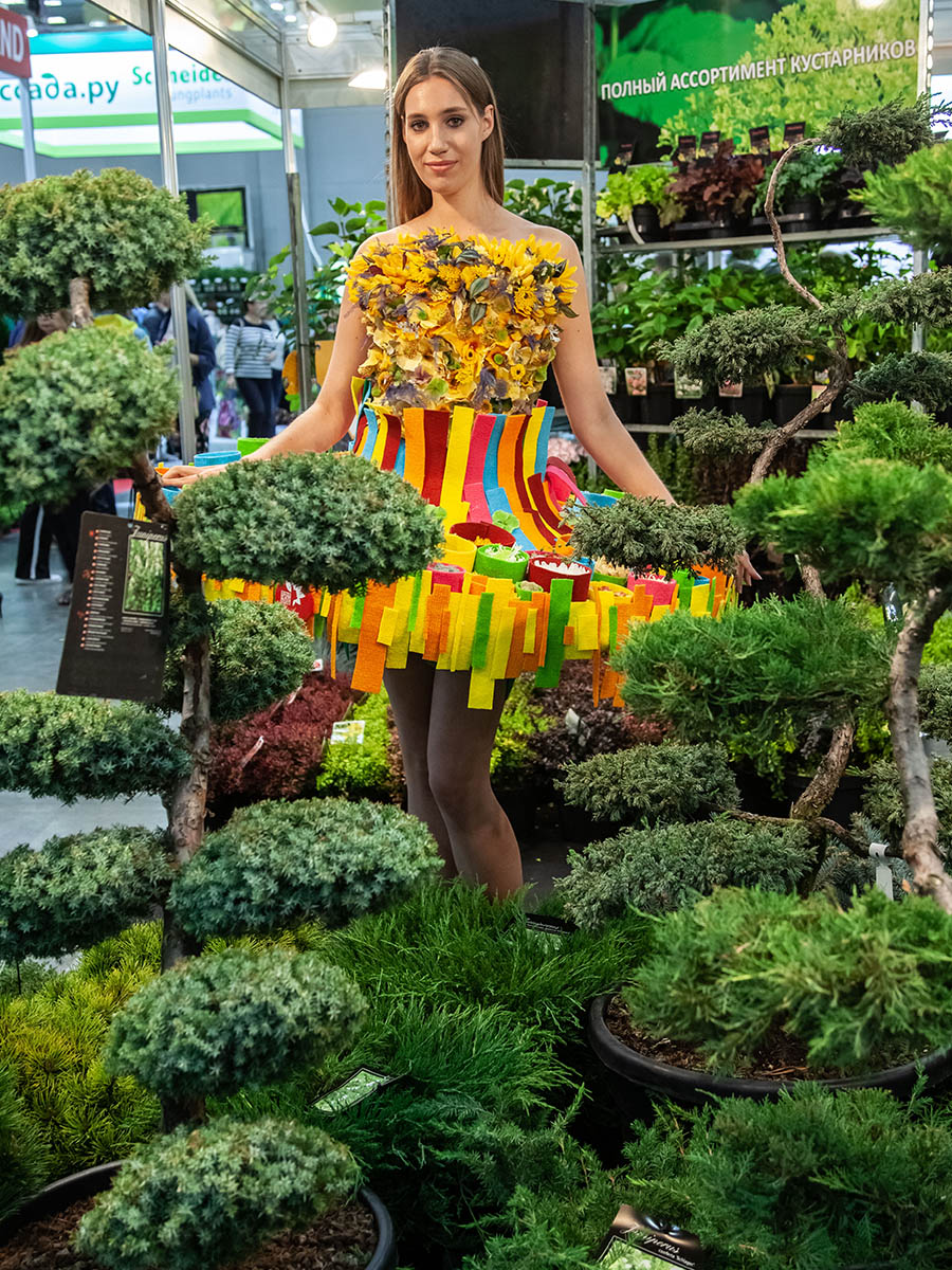 Flowers Expo Moscow flower girl with plants