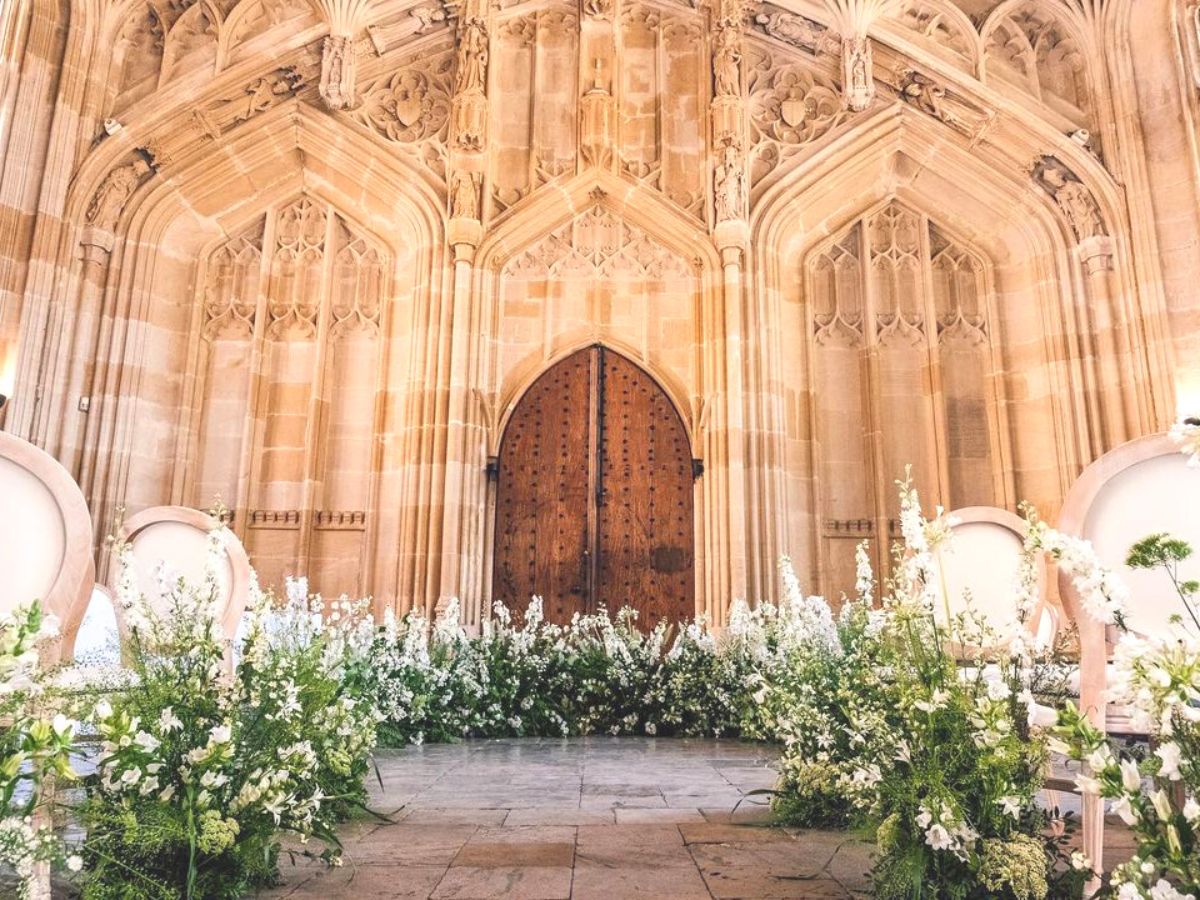 Spectacular inside of church with flowers