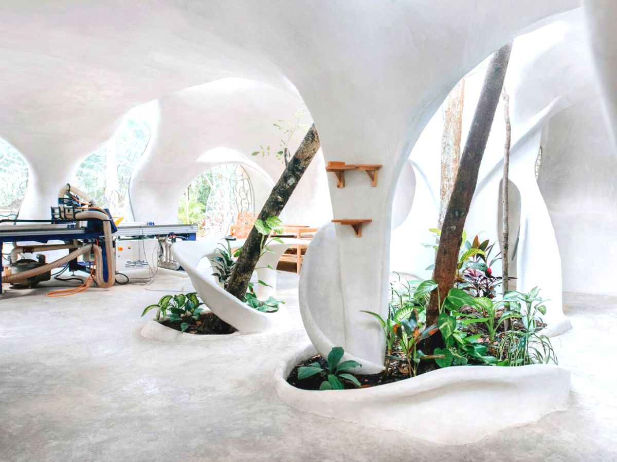 Fab Lab - An Office With 'Insect Wings' Surrounded by